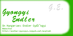 gyongyi endler business card